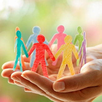 Social Inclusion Concept - Paper People Silhouettes On Hands