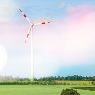 Wind turbines or wind power. Alternative and renewable energy for a more sustainable and greener world