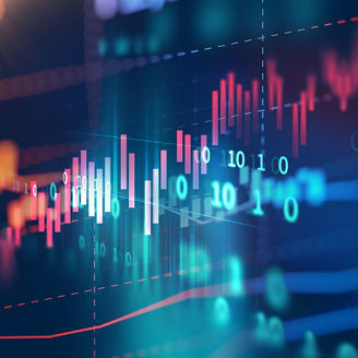 デジタルな数値やグラフの重なり