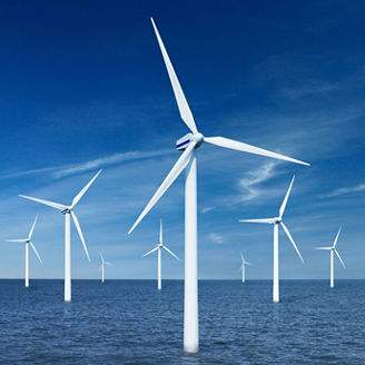 Japanese alt text: 洋上風力発電用風車