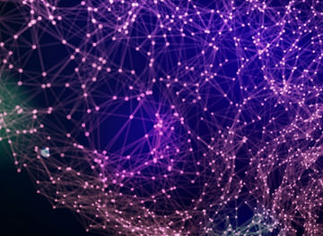 放射状の繋がった紫のファイバー