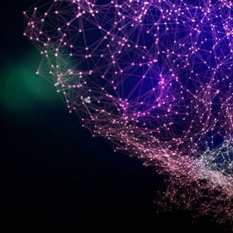 放射状の繋がった紫のファイバー