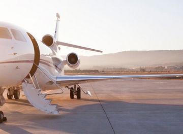 Private Jet On Airport Runway