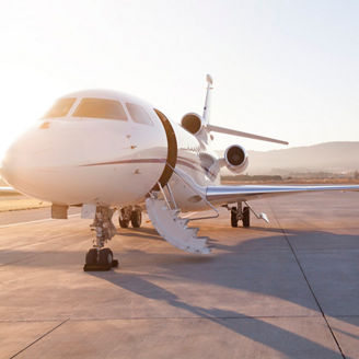 Private Jet On Airport Runway