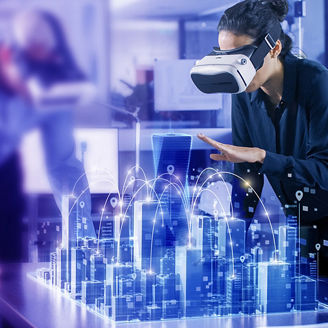 Japanese alt text: VRを使用した街の研究