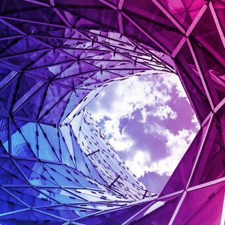 huge hole in a contemporary building in Frankfurt.