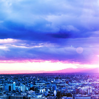 Japanese alt text: スマートシティによって実現される持続可能な社会