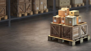 Japanese alt text: 倉庫の荷物