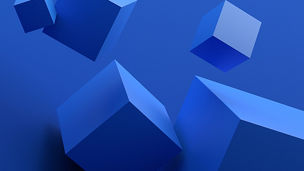 青い空間に浮かぶ複数のキューブ