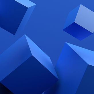 青い空間に浮かぶ複数のキューブ