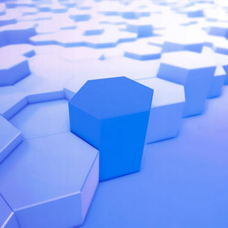 無数の六角錐の組み合わせ