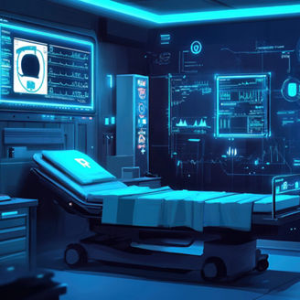 contrast ai analysis of patient portal with high contrast illustration data healthcare, technology efficiency, security privacy contrast ai analysis of patient portal with high contrast