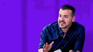 Man talking posterized effect