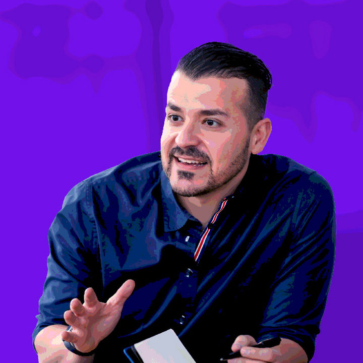 Man talking posterized effect