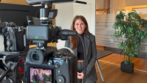Marina beim Videodreh mit der FH Technikum Wien