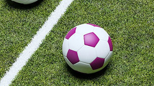 Fußball auf einer Wiese