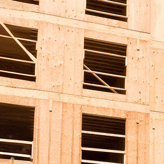 Holzhäuser im Bau