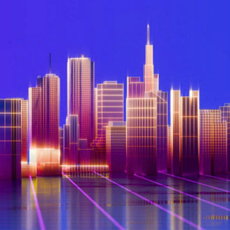 Virtuelle Hochhaus-Skyline