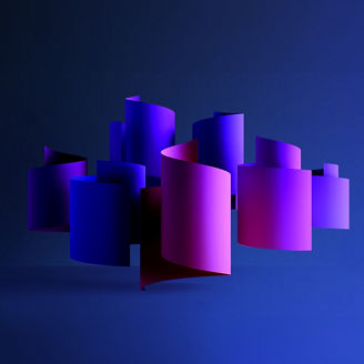 KPMG blue purple shapes