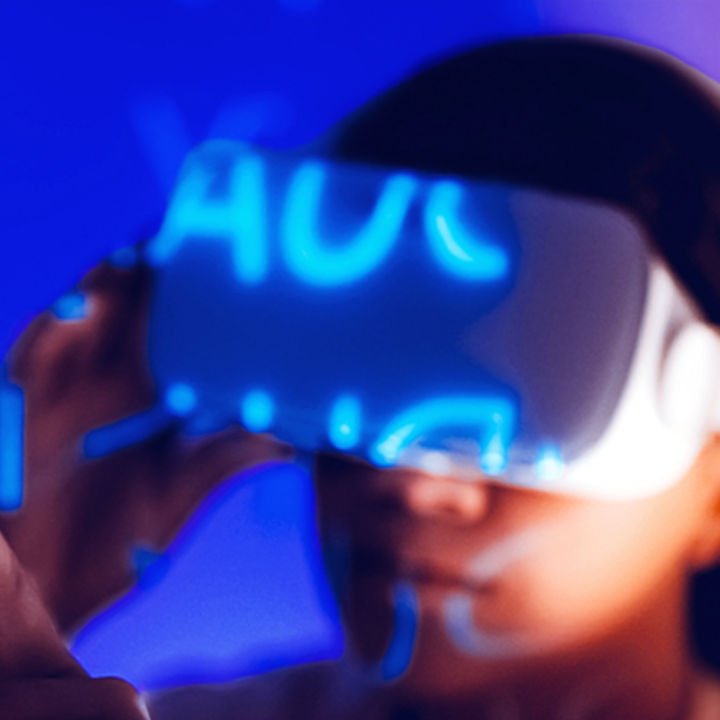 Woman with VR glasses