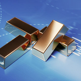 Goldbaren auf Grafik