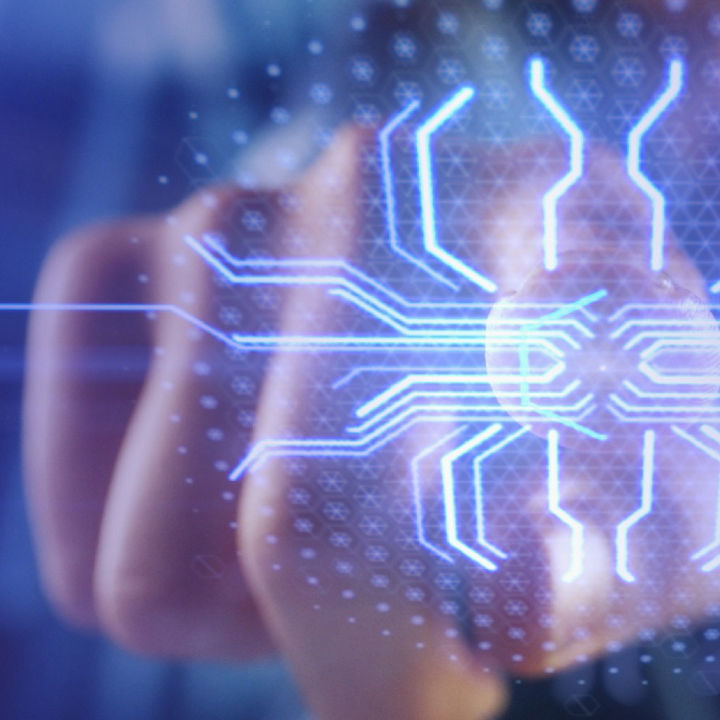 Colleagues in discussion in server room