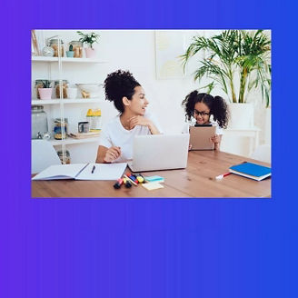 Woman working with her daughter