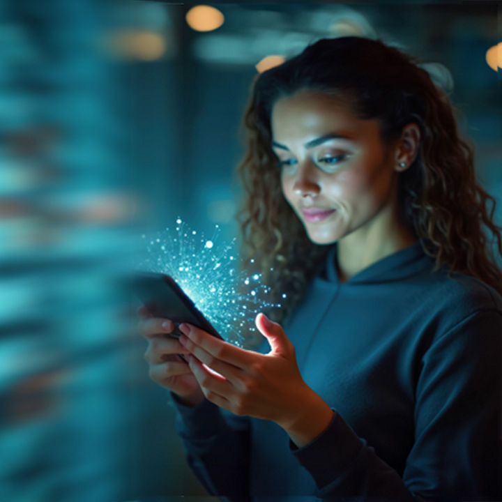 Lady looking at phone