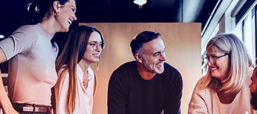 Business meeting with four people