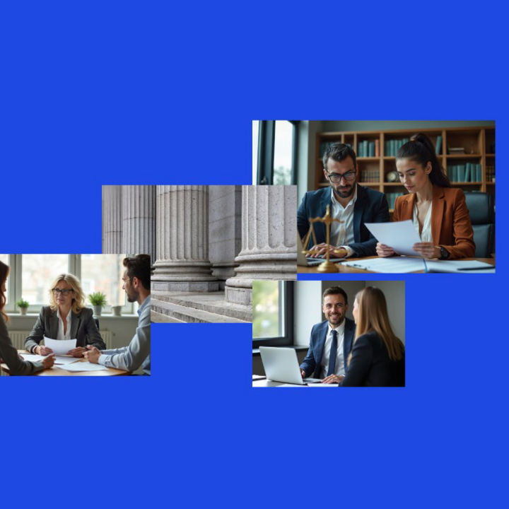 Abstract 3D circle shape with a blue and purple background