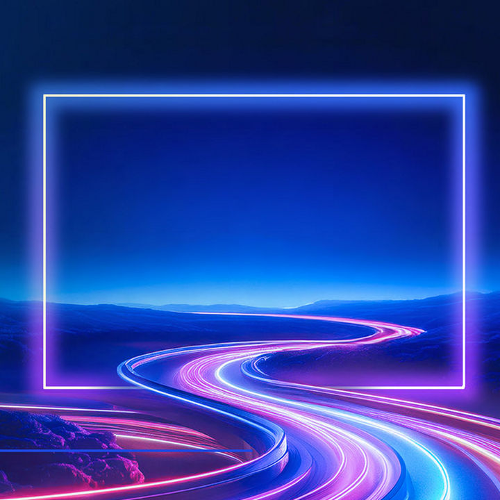 Light trails on dark road