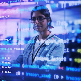 Woman looking at screen