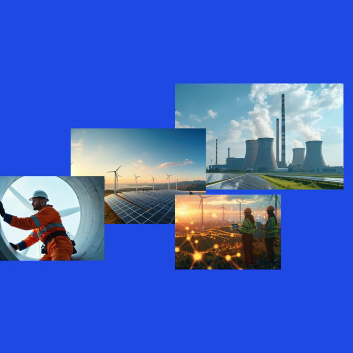 A collection of images of energy and natural resources applications