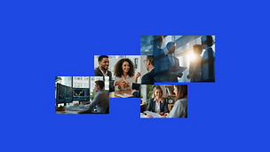 A collection of images of people interacting with technology and each other