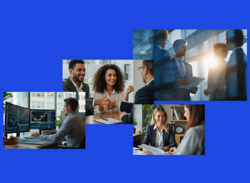 A collection of images of people interacting with technology and each other