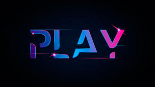 Play shiny vibrant typography vector