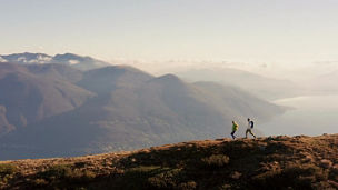 Man and a woman trekking