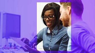 Software engineers working on project and programming in company