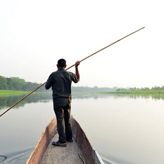 man boarded on boat