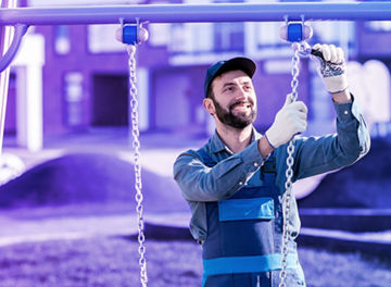 Man doing park maintenance