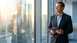 man holding tablet