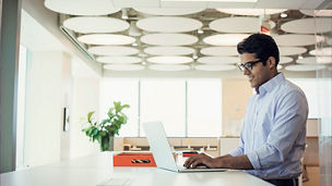 man working on laptop