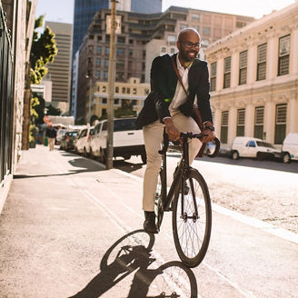 Man on bicycle