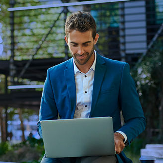man with laptop