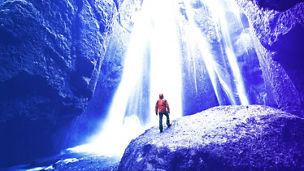 Man standing on rock