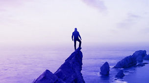 Man standing on the cliff