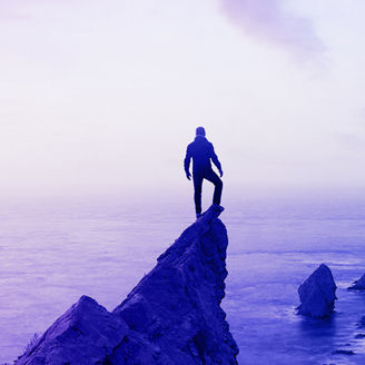 Man standing on the cliff