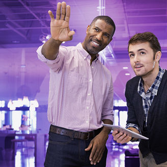 Man talking about the future to a colleague