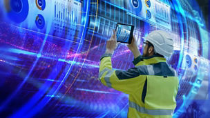 Man using tablet