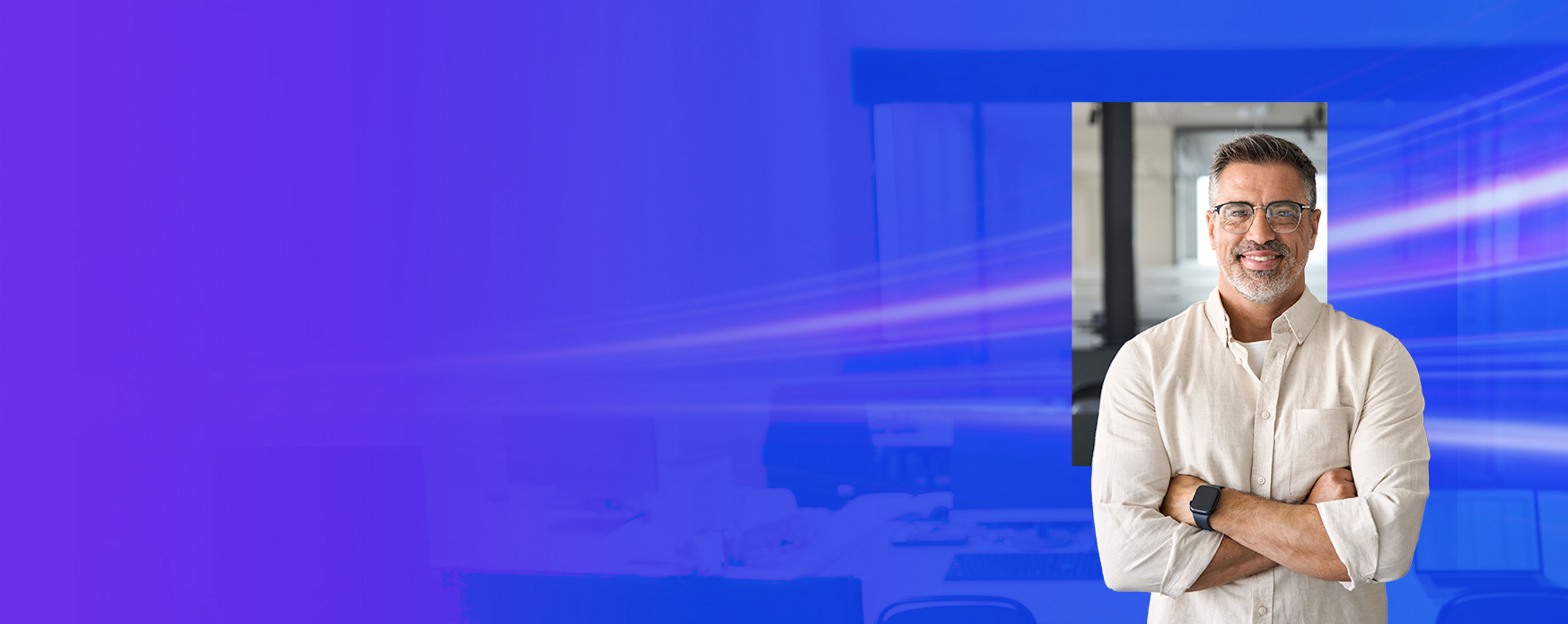 Man with glasses smiling